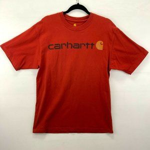 Carhartt Mens Graphic T Shirt Orange Short Sleeve Original Cotton Blend Size M
